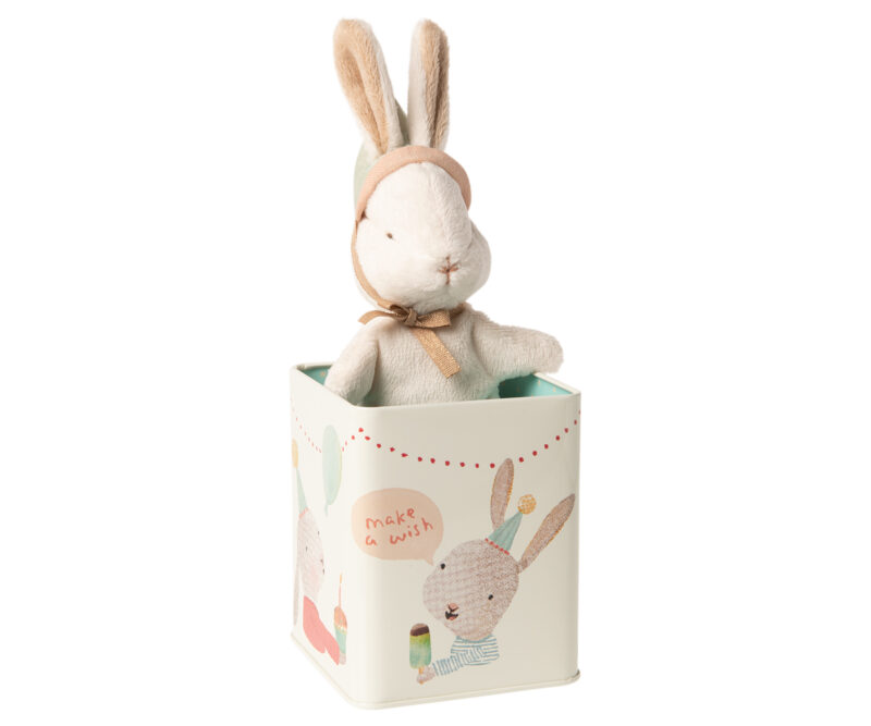 Maileg Happy Bunny in Box Small: 16-0993-01