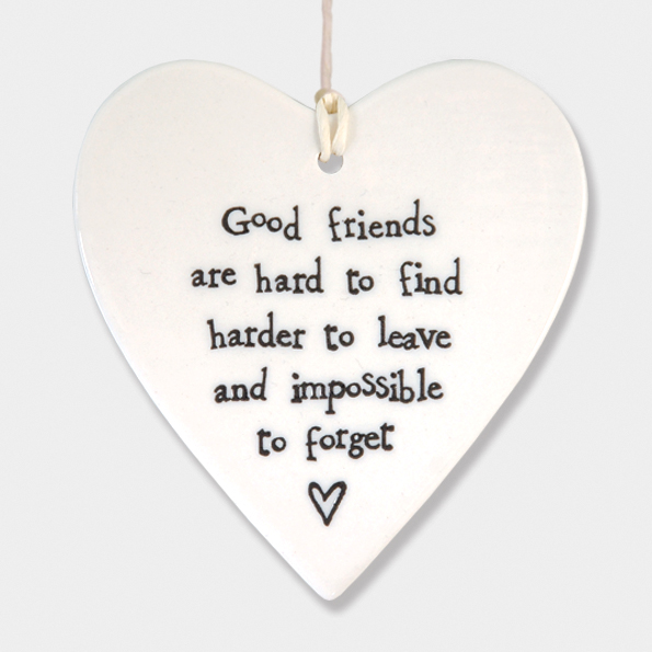 East of India Good friends 5039041047694 Porcelain round heart- 2049 8.5x9.5x0.5cm